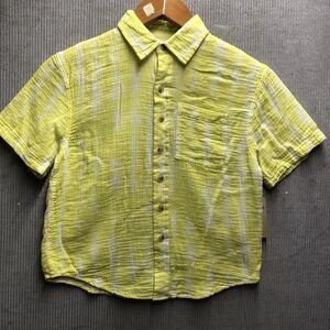 There About Boys Button Down Shirt Size Small 8 Yellow White Short Sleeves NWT